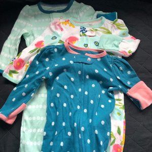 Set of 3 Baby Girl Pajamas